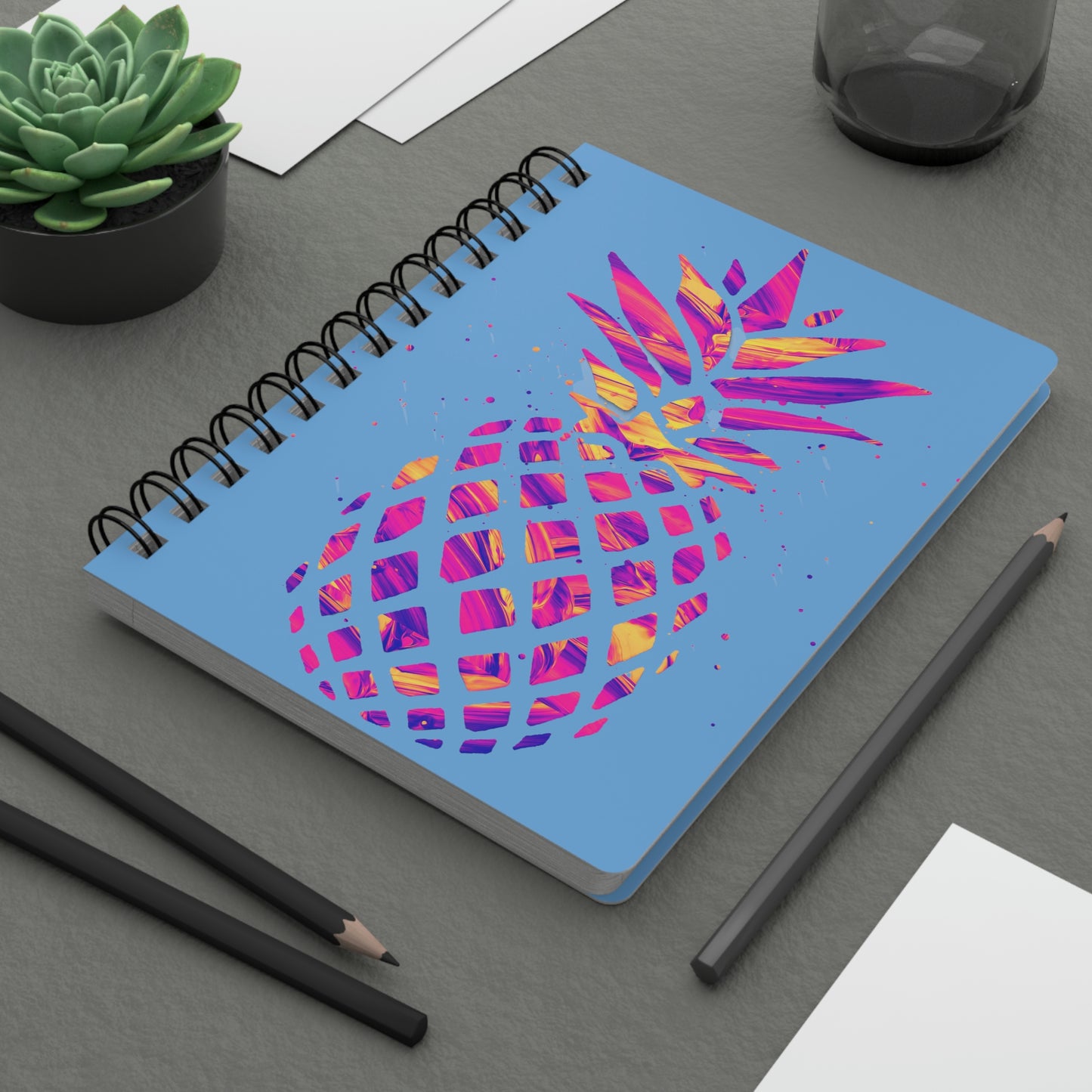 Multicolor Pineapple Spiral Bound Journal