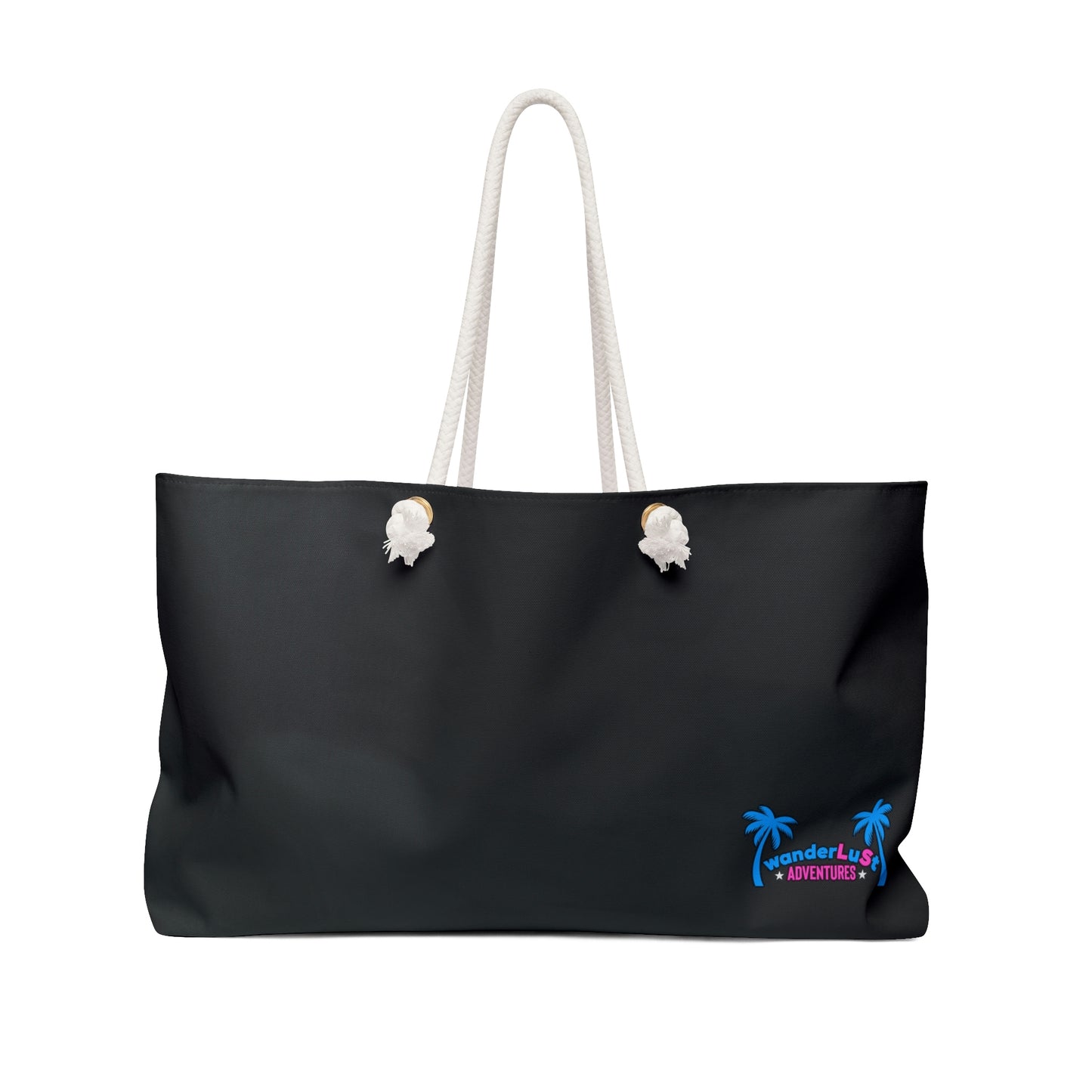 wanderLuSt ADVENTURES Black Small Logo Weekender Lifestyle Beach Travel Bag