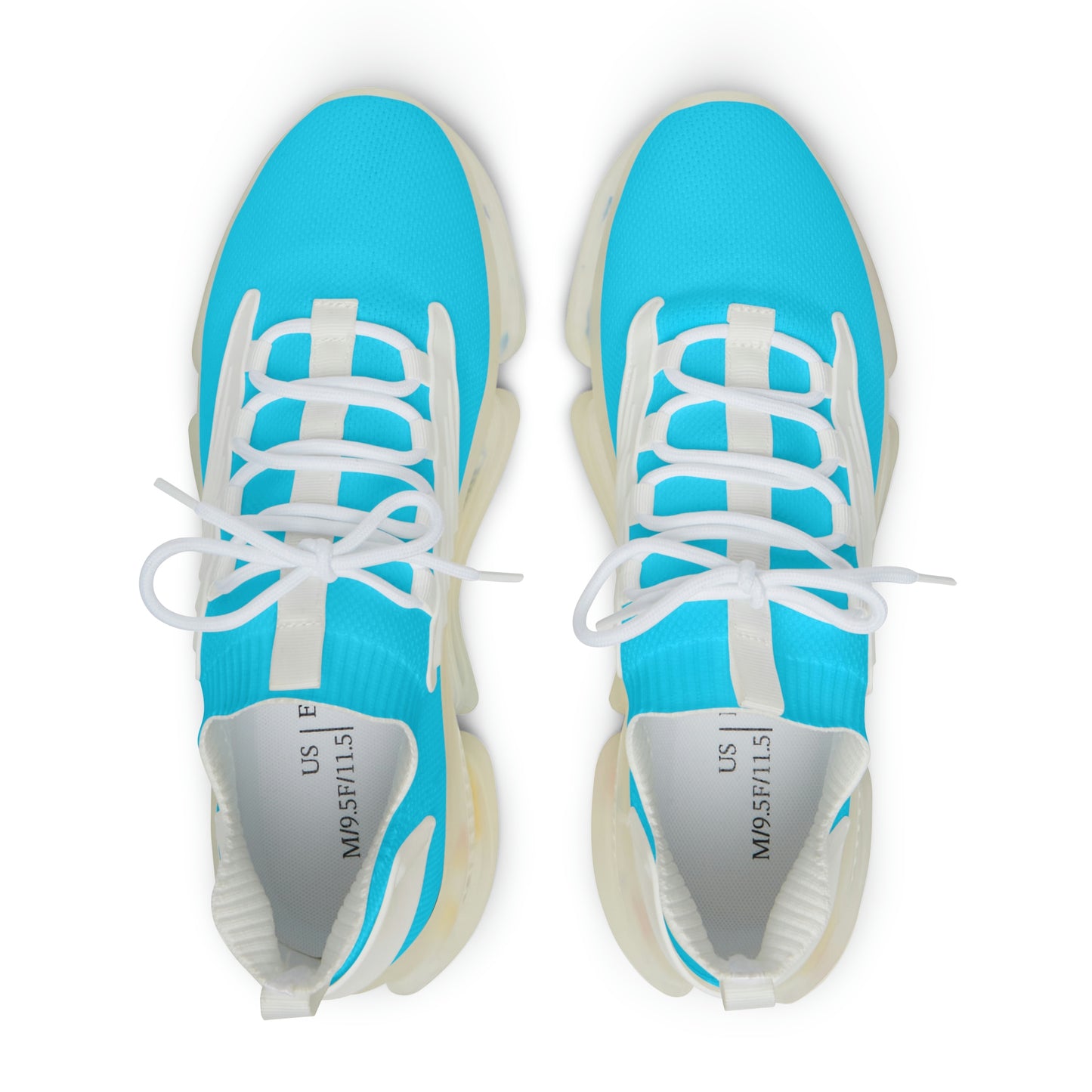 Neon Blue UV Glow Men's Women's Mesh Sneakers