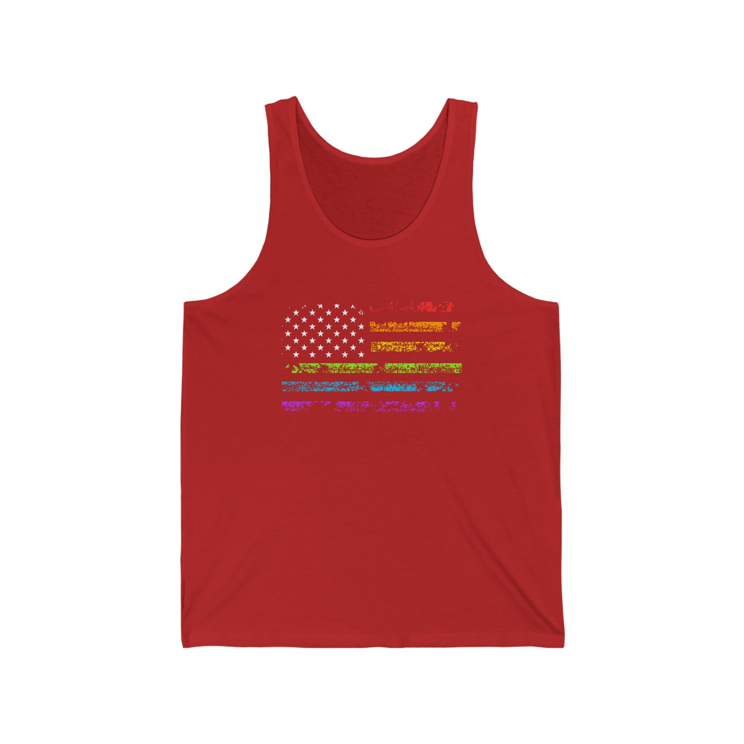 LGBTQ USA Flag Unisex Jersey Tank