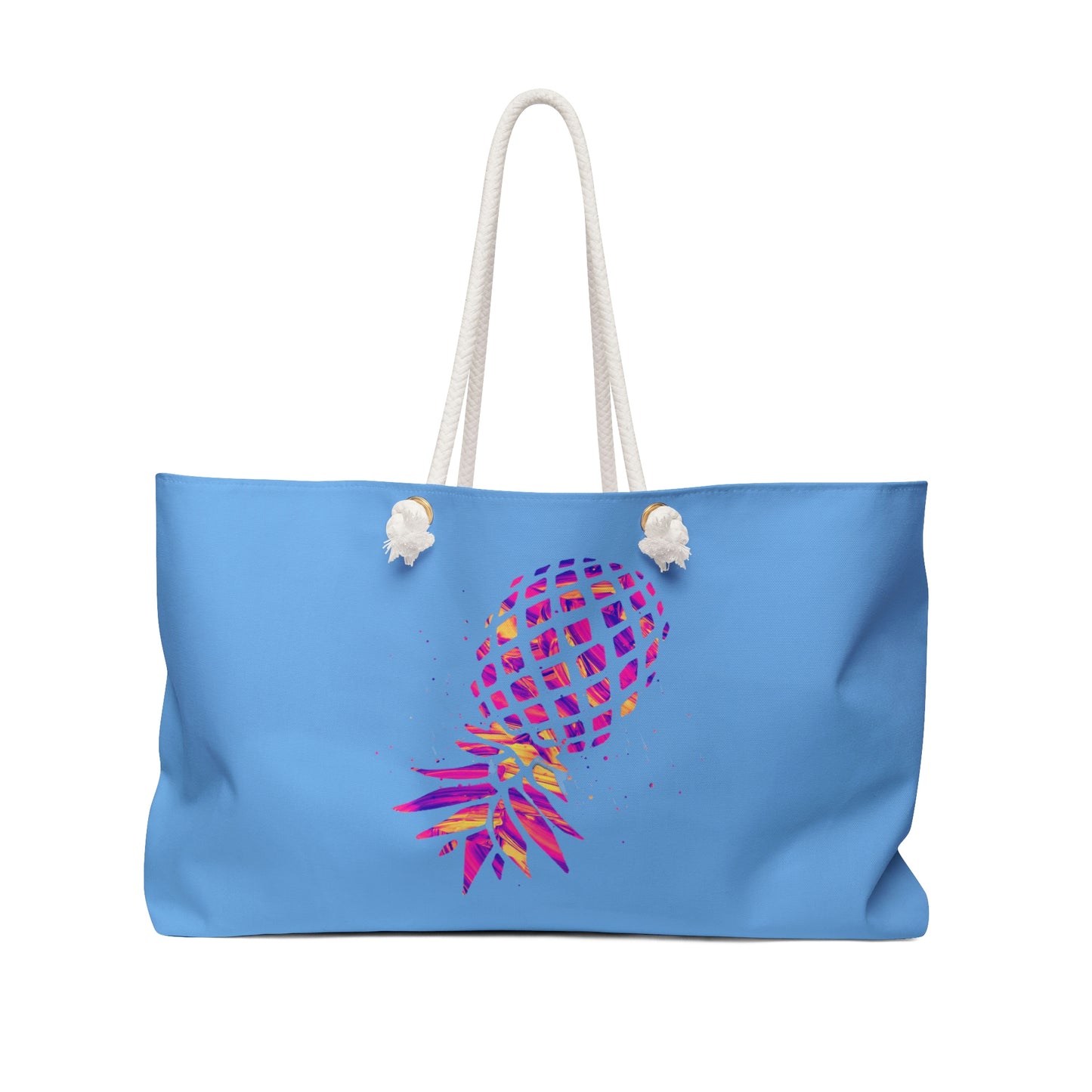 Large Pineapple Blue Weekender Lifestyle Beach Travel Bag
