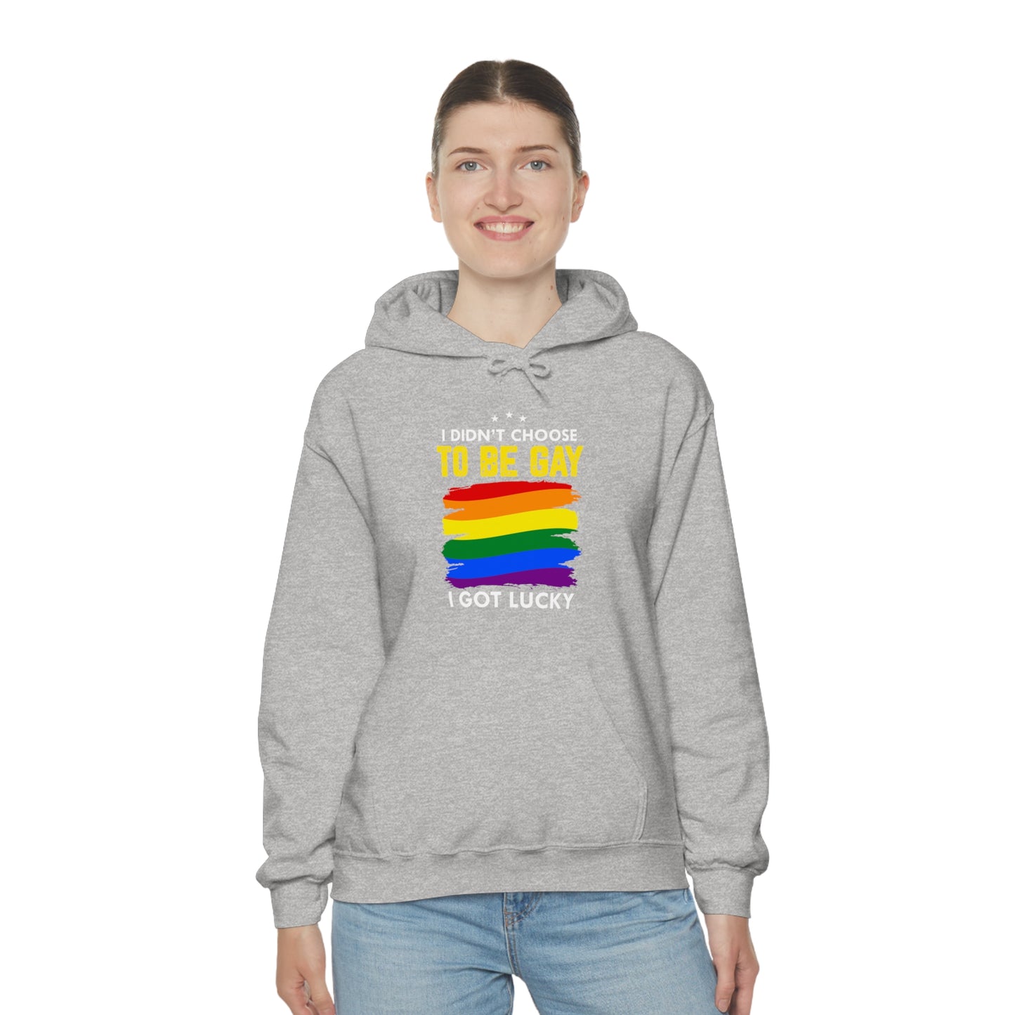 I Didn't Choose To Be Gay I Got Lucky Unisex Heavy Blend™ Hooded Sweatshirt