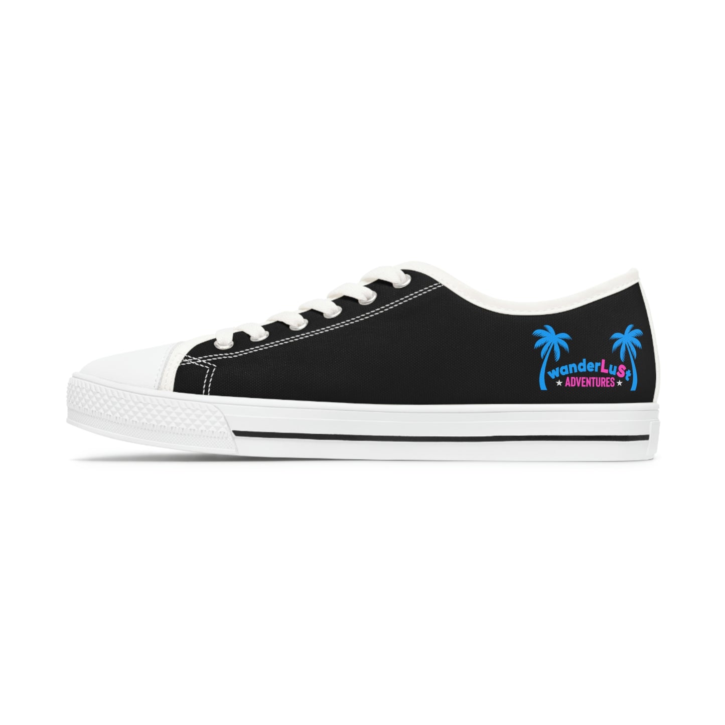 wanderLuSt ADVENTURES Black Women's Low Top Sneakers