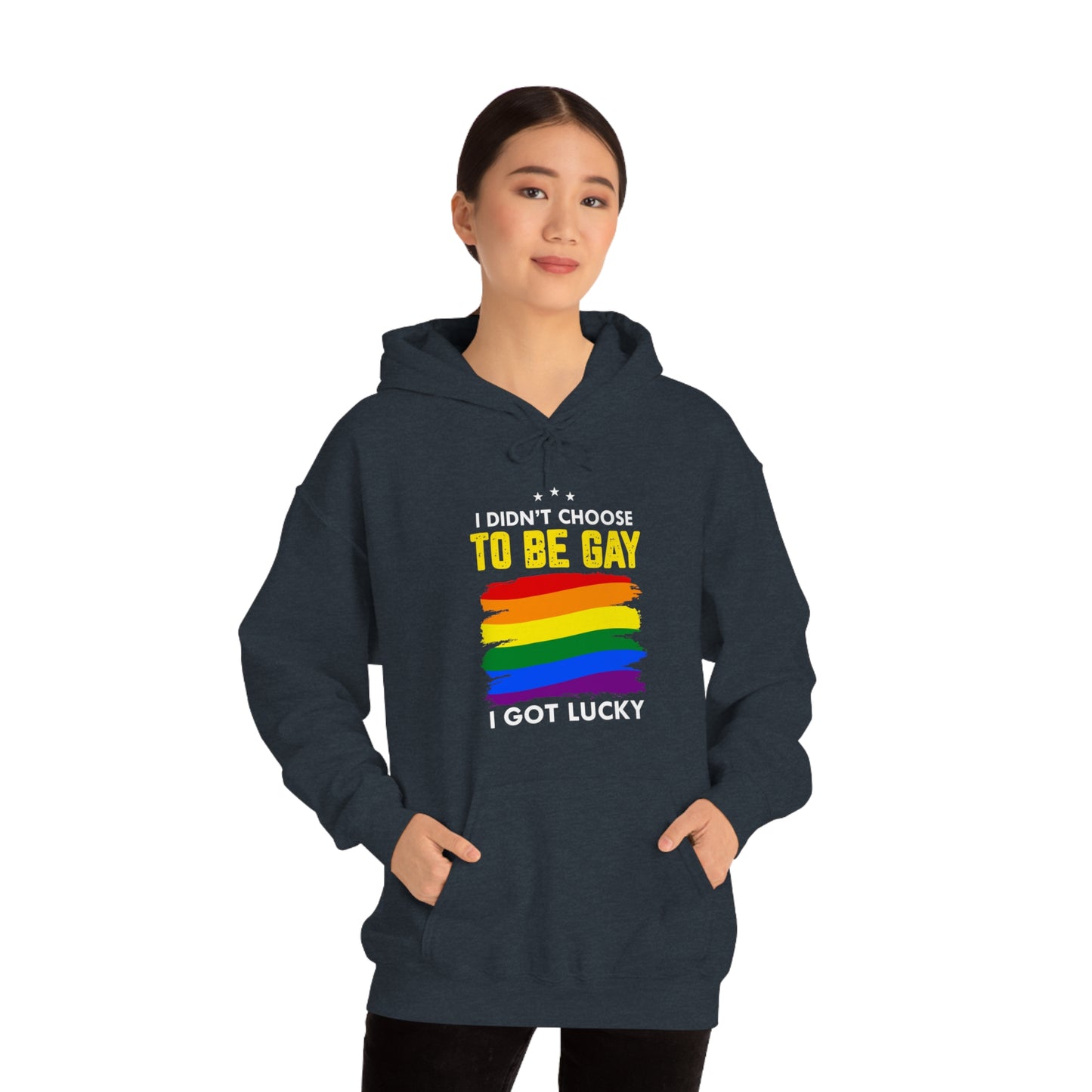 I Didn't Choose To Be Gay I Got Lucky Unisex Heavy Blend™ Hooded Sweatshirt