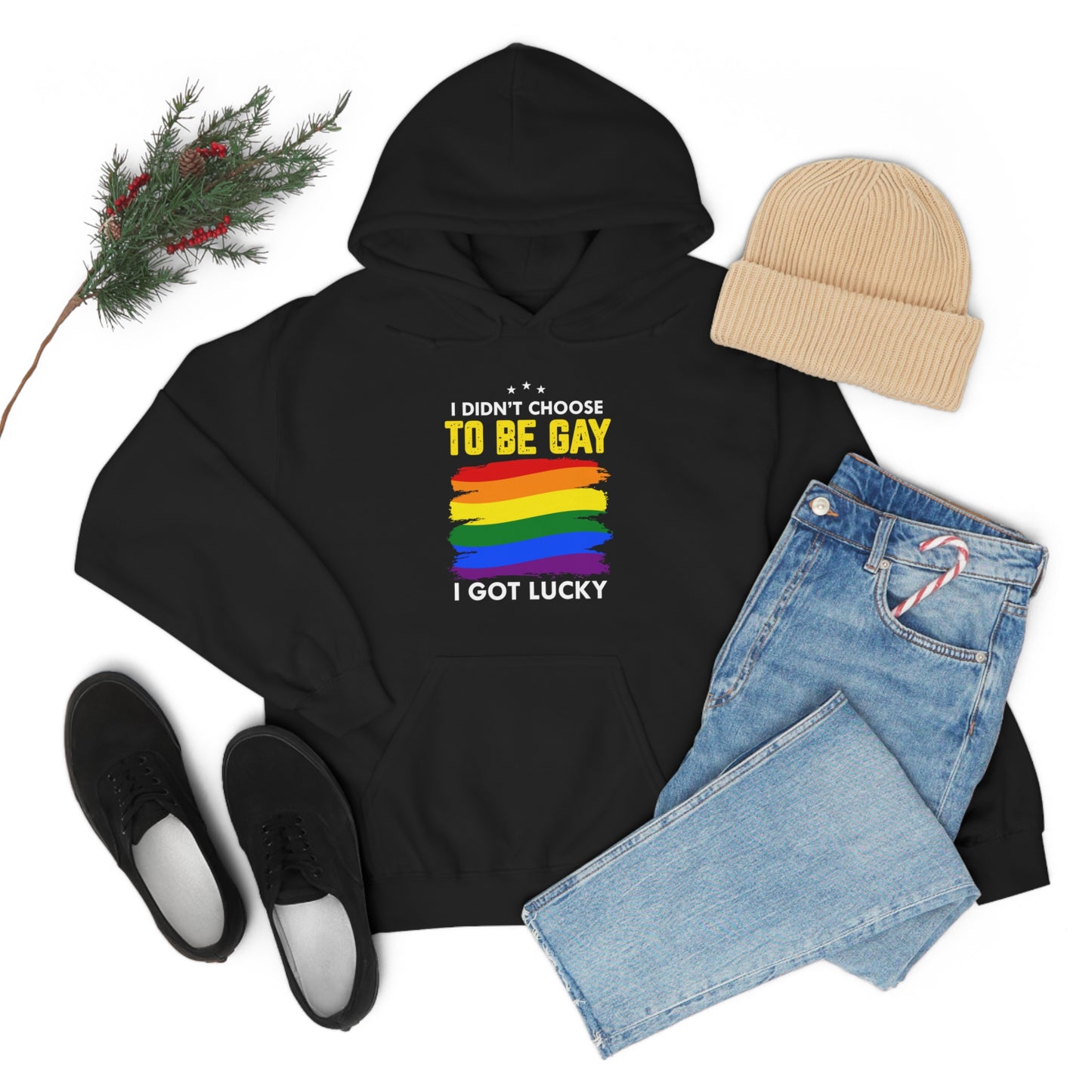 I Didn't Choose To Be Gay I Got Lucky Unisex Heavy Blend™ Hooded Sweatshirt