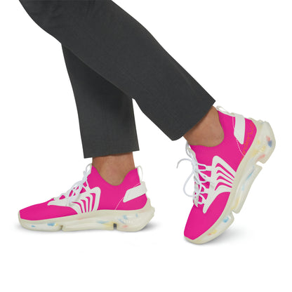 Neon Pink UV Glow Men's Women's Mesh Sneakers