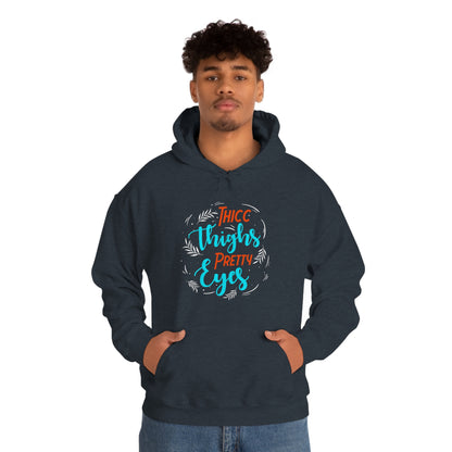 Thicc Thighs Pretty Eyes Unisex Heavy Blend™ Hooded Sweatshirt