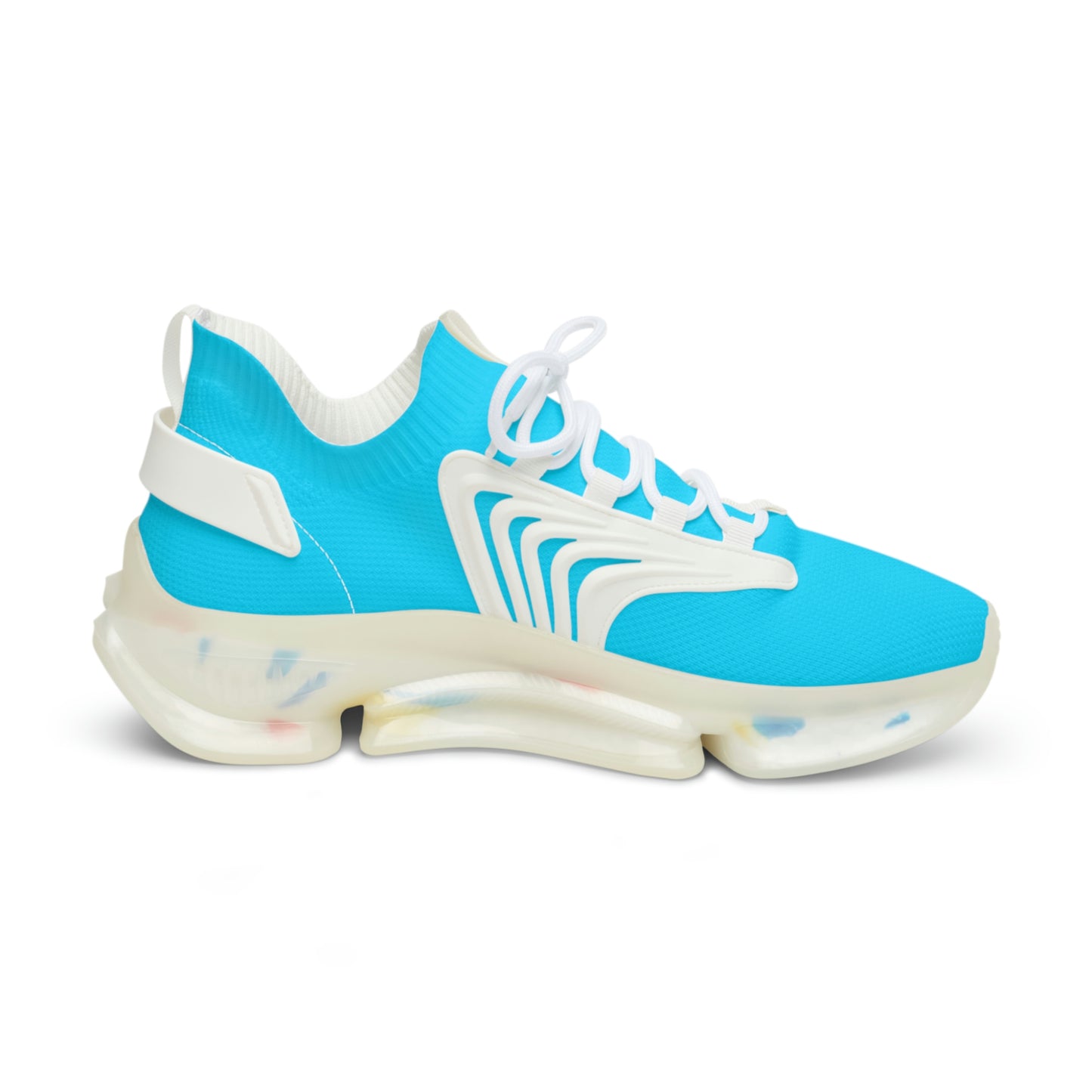 Neon Blue UV Glow Men's Women's Mesh Sneakers