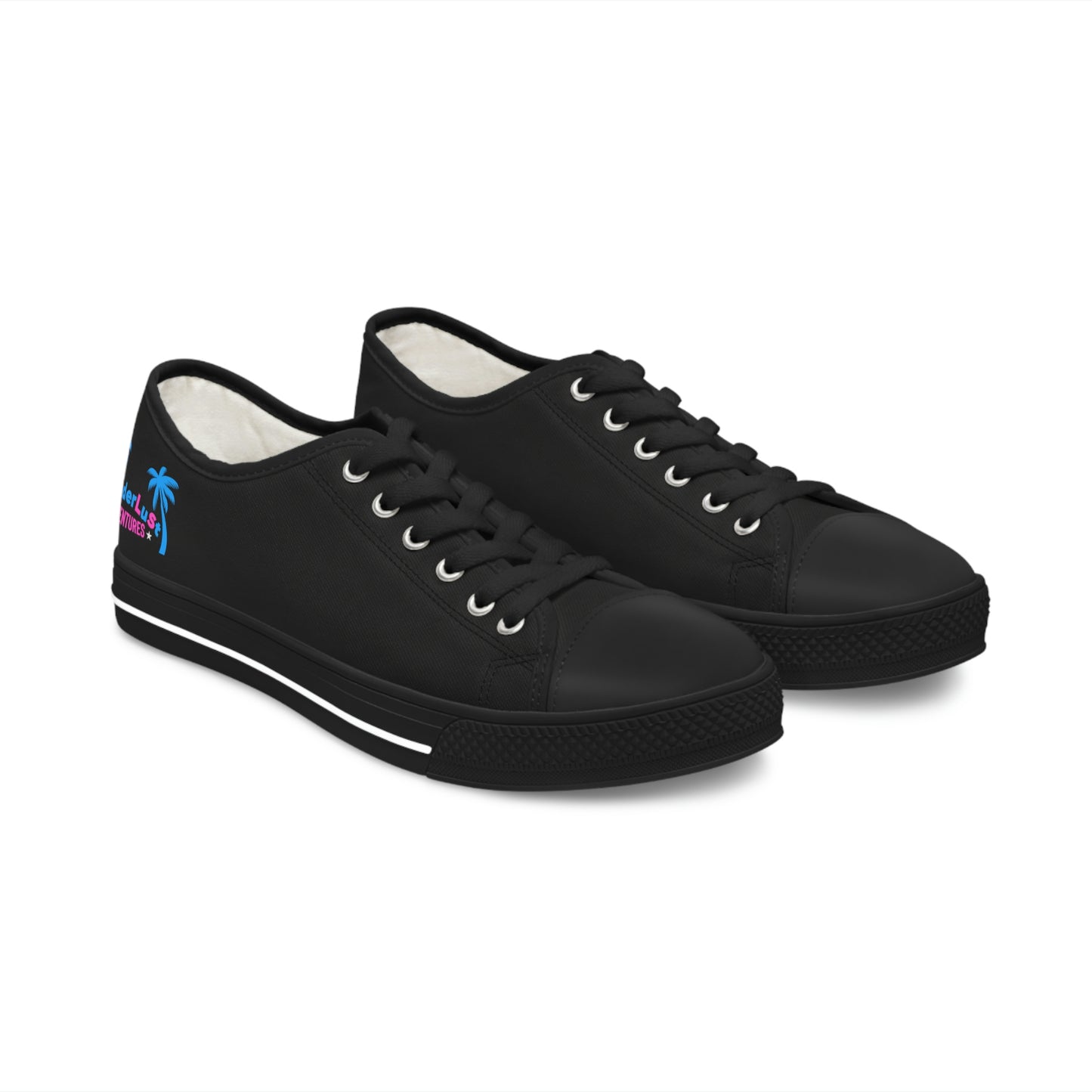 wanderLuSt ADVENTURES Black Women's Low Top Sneakers