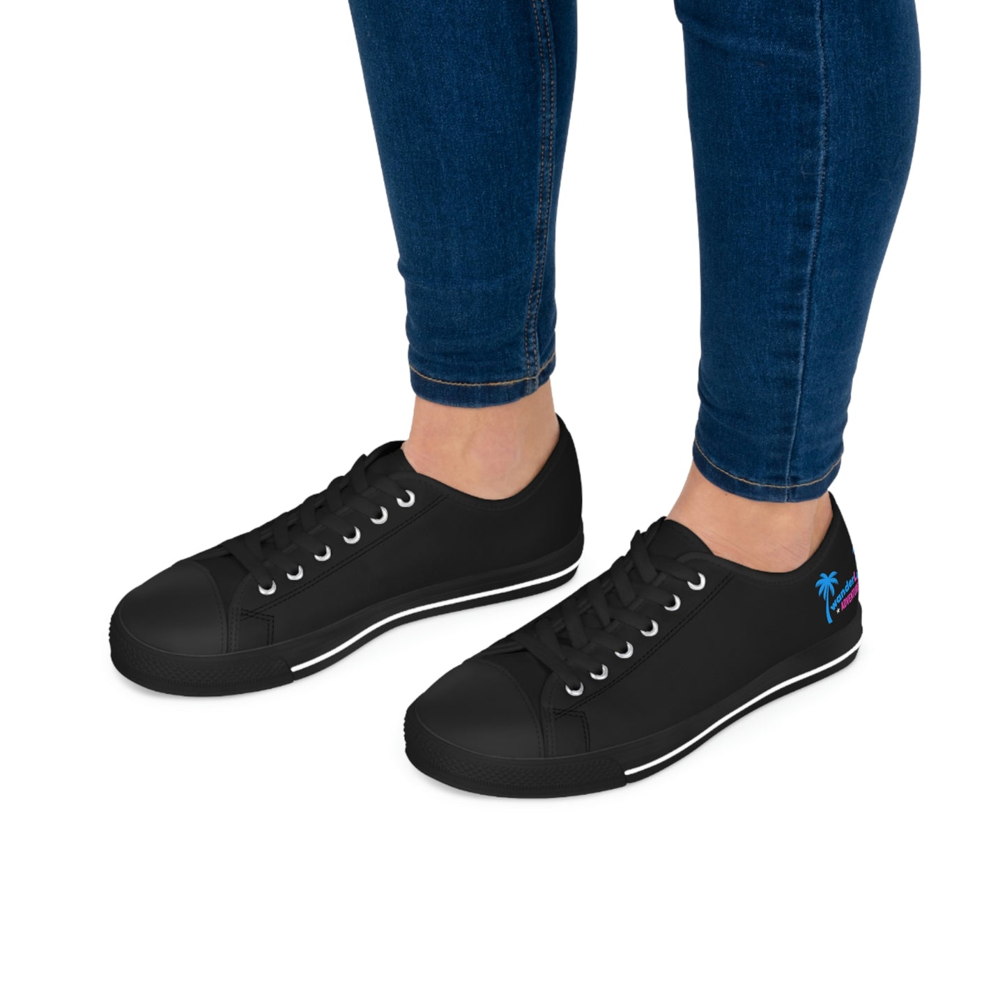 wanderLuSt ADVENTURES Black Women's Low Top Sneakers