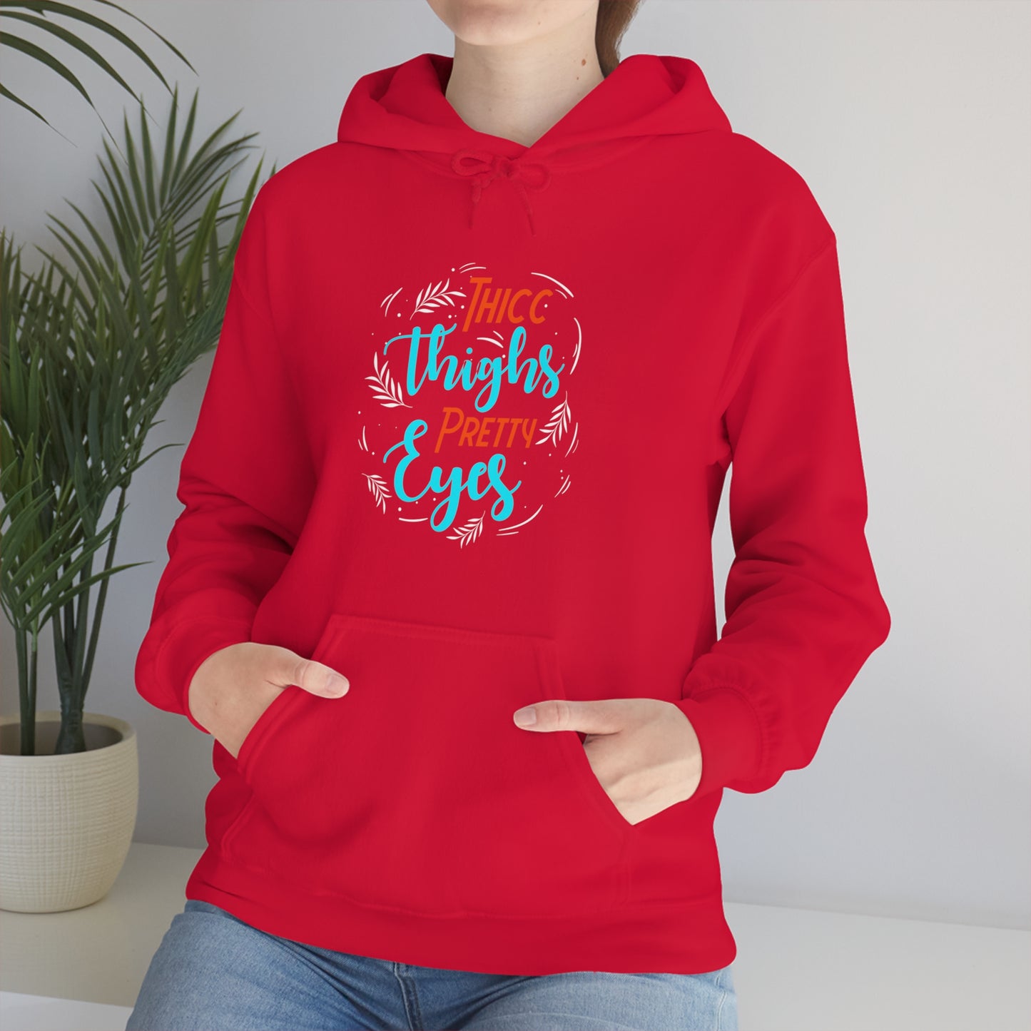 Thicc Thighs Pretty Eyes Unisex Heavy Blend™ Hooded Sweatshirt