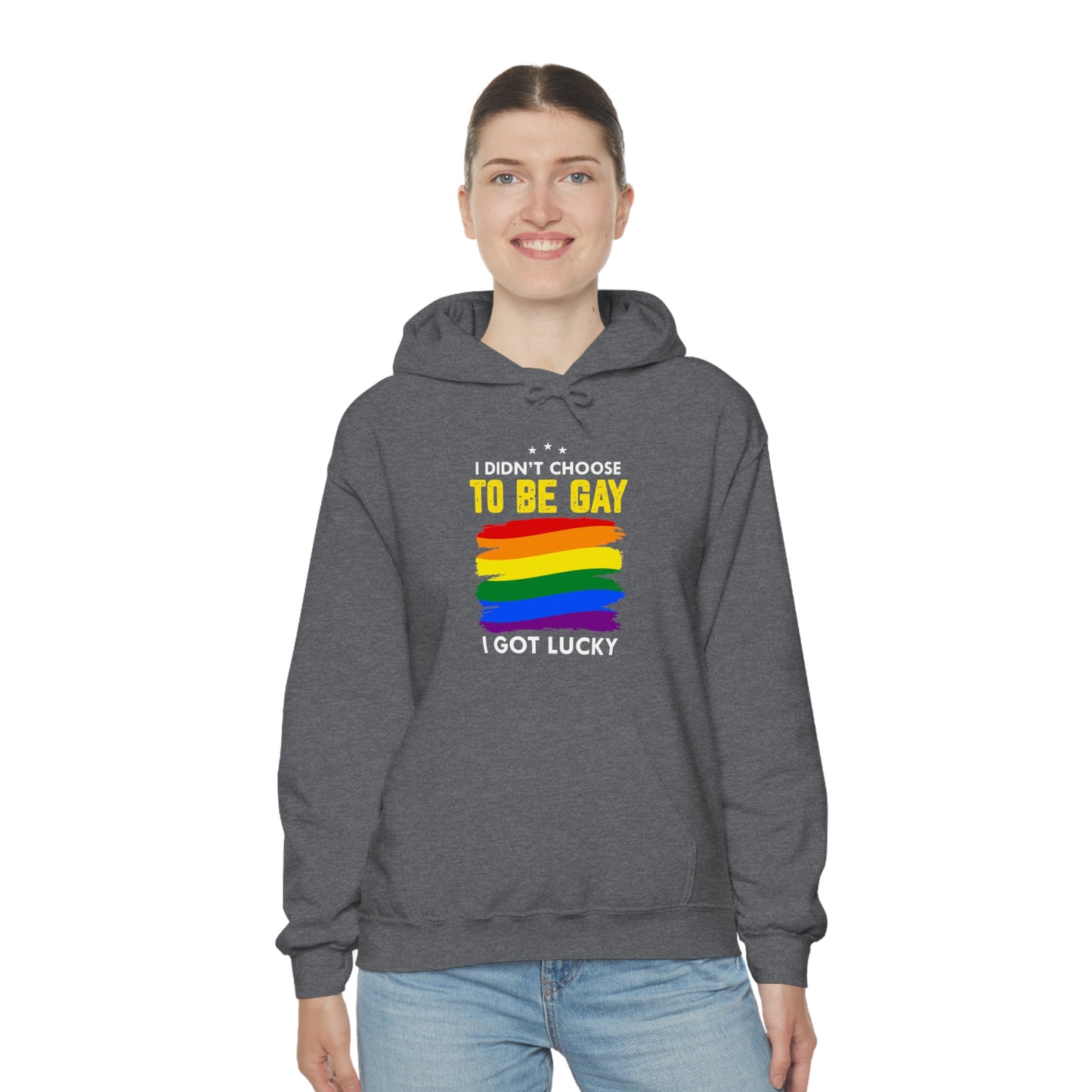 I Didn't Choose To Be Gay I Got Lucky Unisex Heavy Blend™ Hooded Sweatshirt