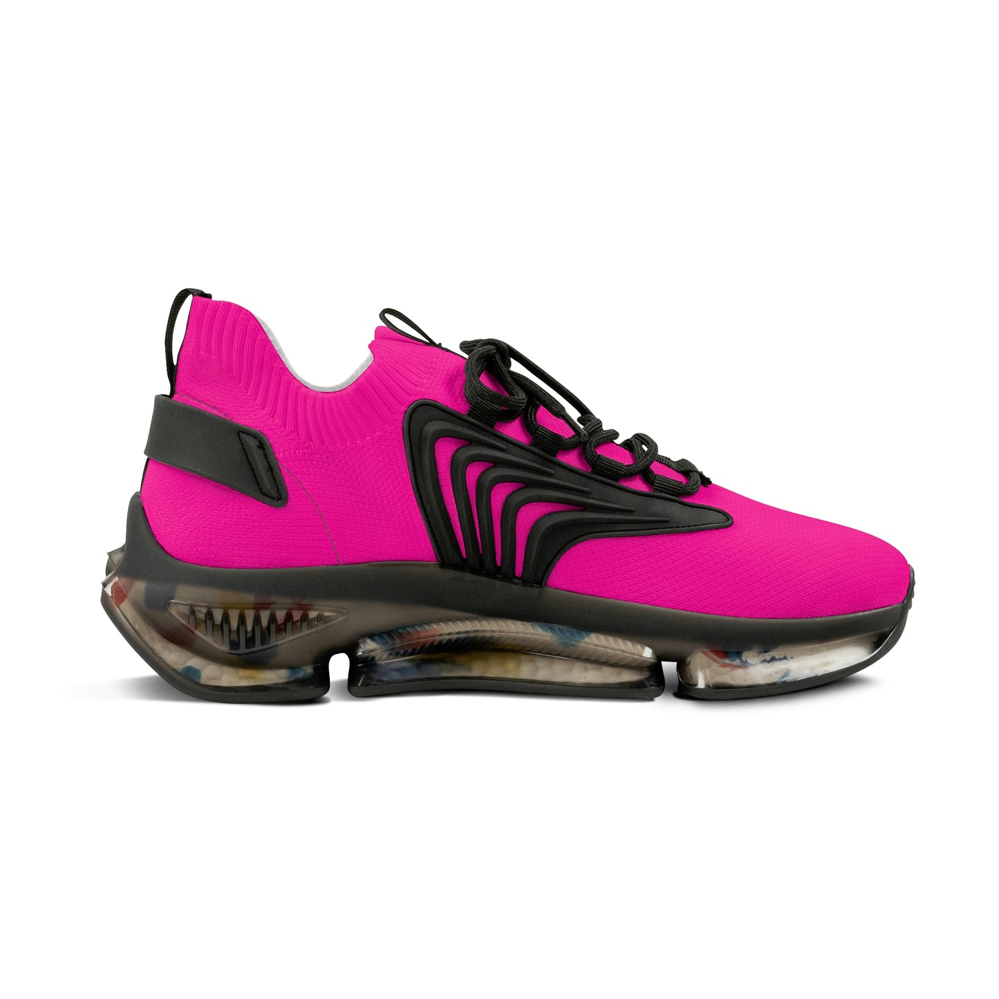 Neon Pink UV Glow Men's Women's Mesh Sneakers