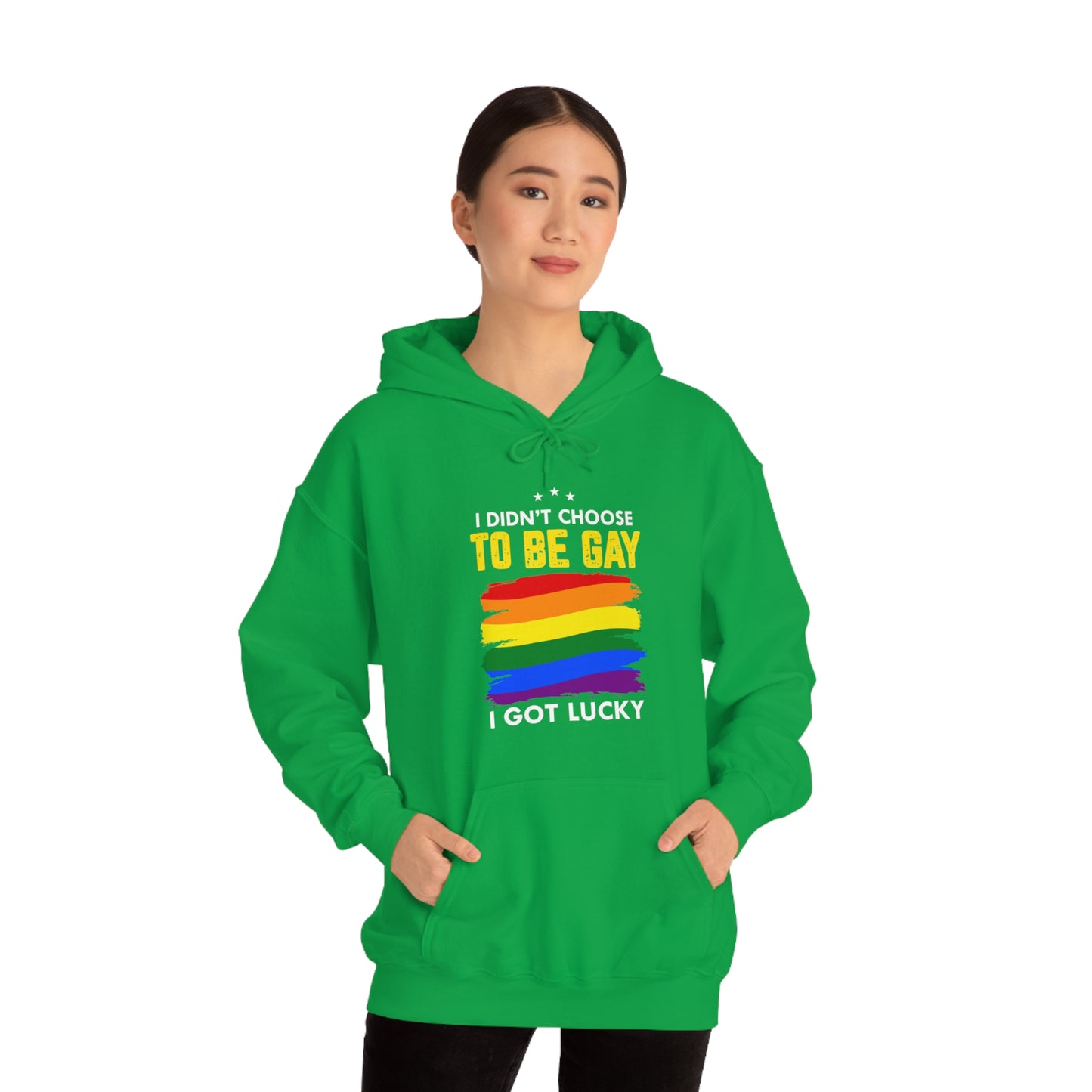 I Didn't Choose To Be Gay I Got Lucky Unisex Heavy Blend™ Hooded Sweatshirt