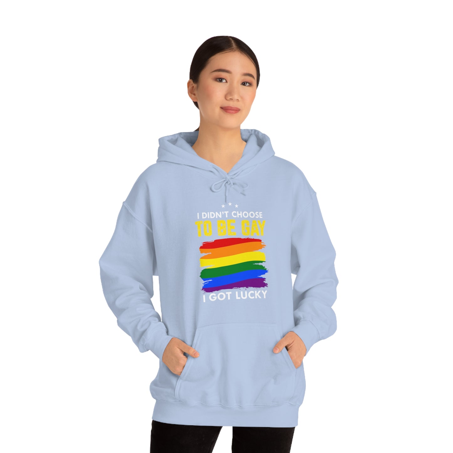 I Didn't Choose To Be Gay I Got Lucky Unisex Heavy Blend™ Hooded Sweatshirt