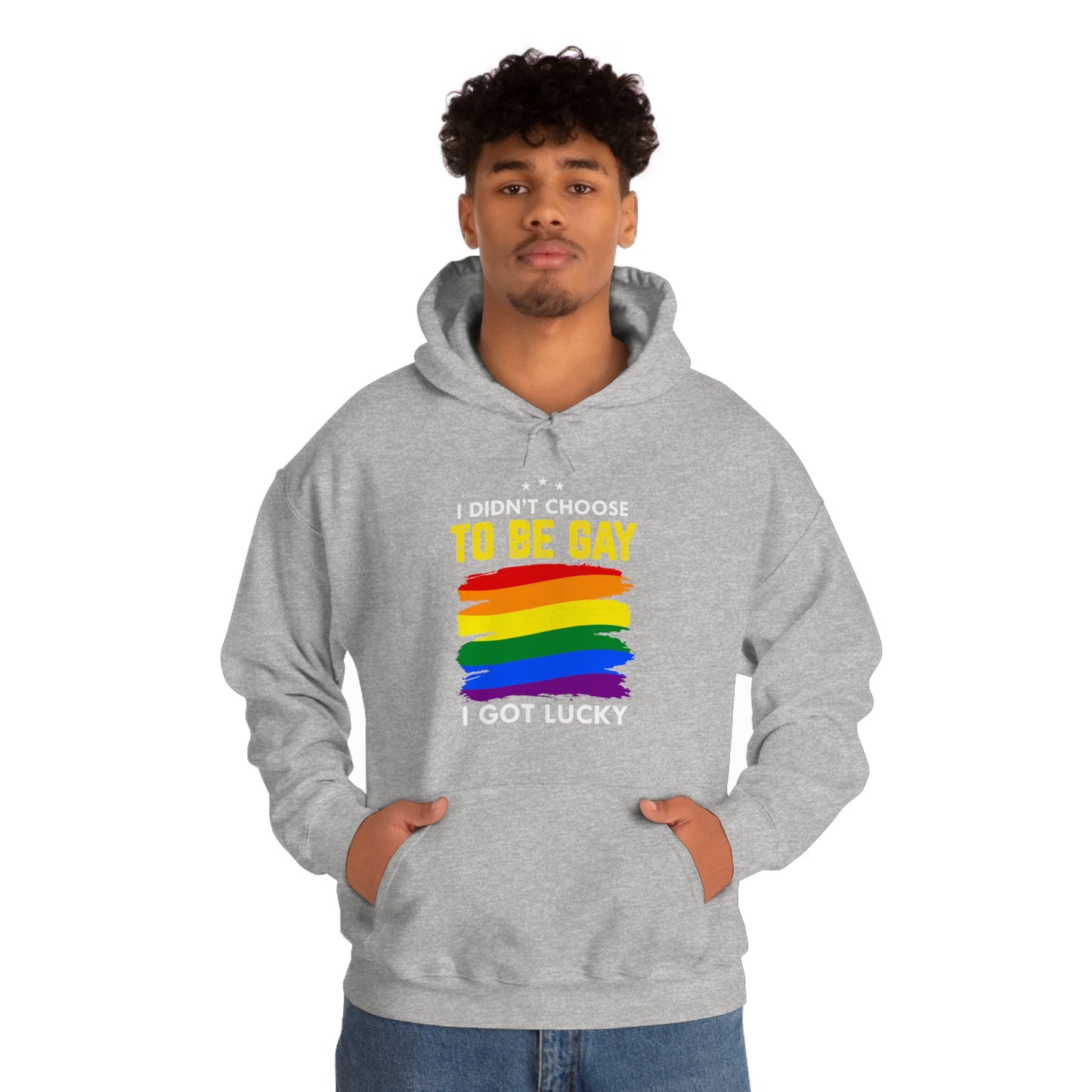 I Didn't Choose To Be Gay I Got Lucky Unisex Heavy Blend™ Hooded Sweatshirt