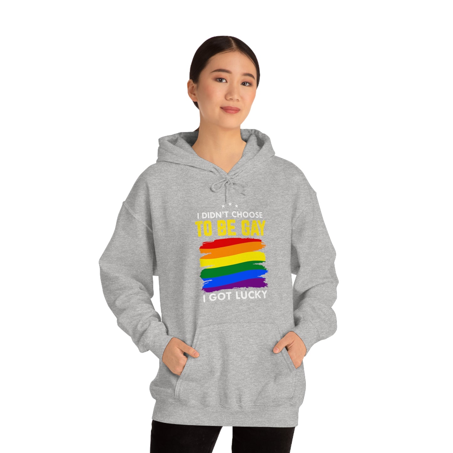 I Didn't Choose To Be Gay I Got Lucky Unisex Heavy Blend™ Hooded Sweatshirt