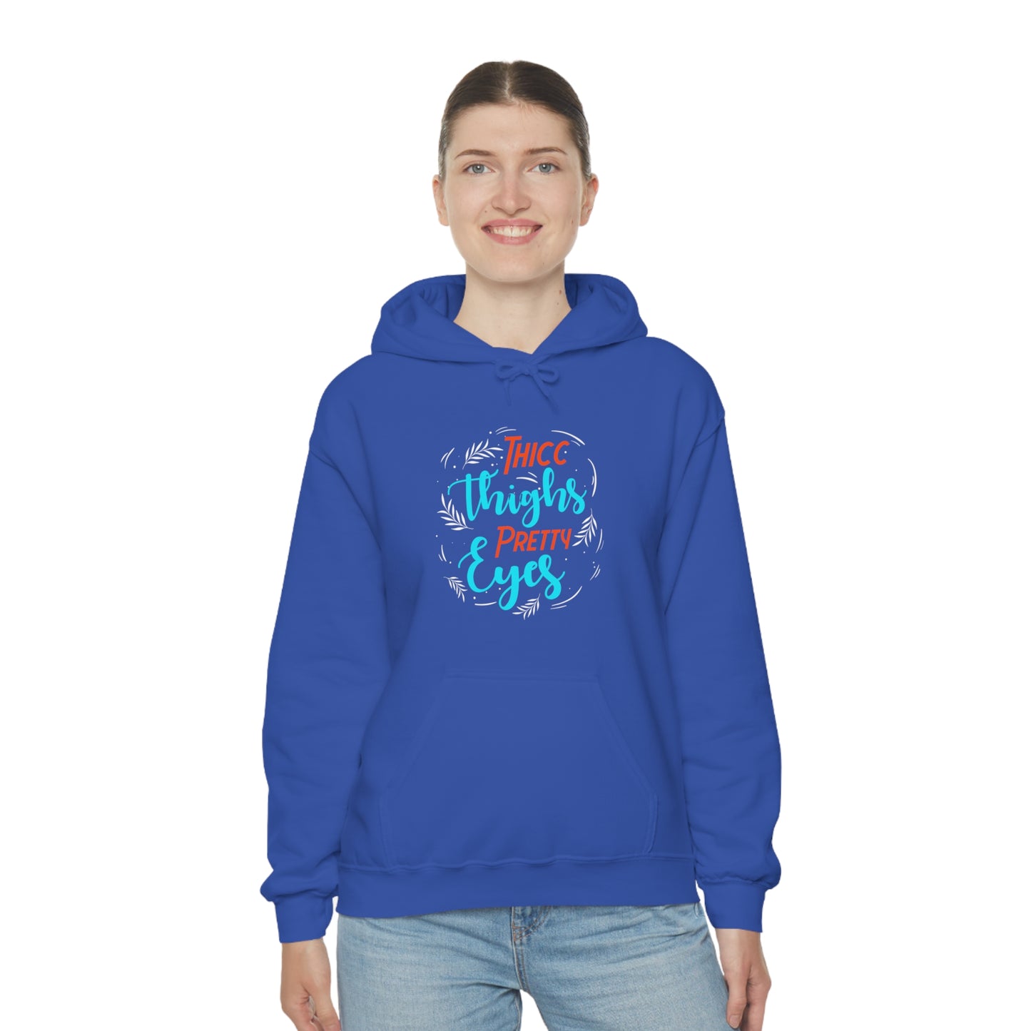 Thicc Thighs Pretty Eyes Unisex Heavy Blend™ Hooded Sweatshirt