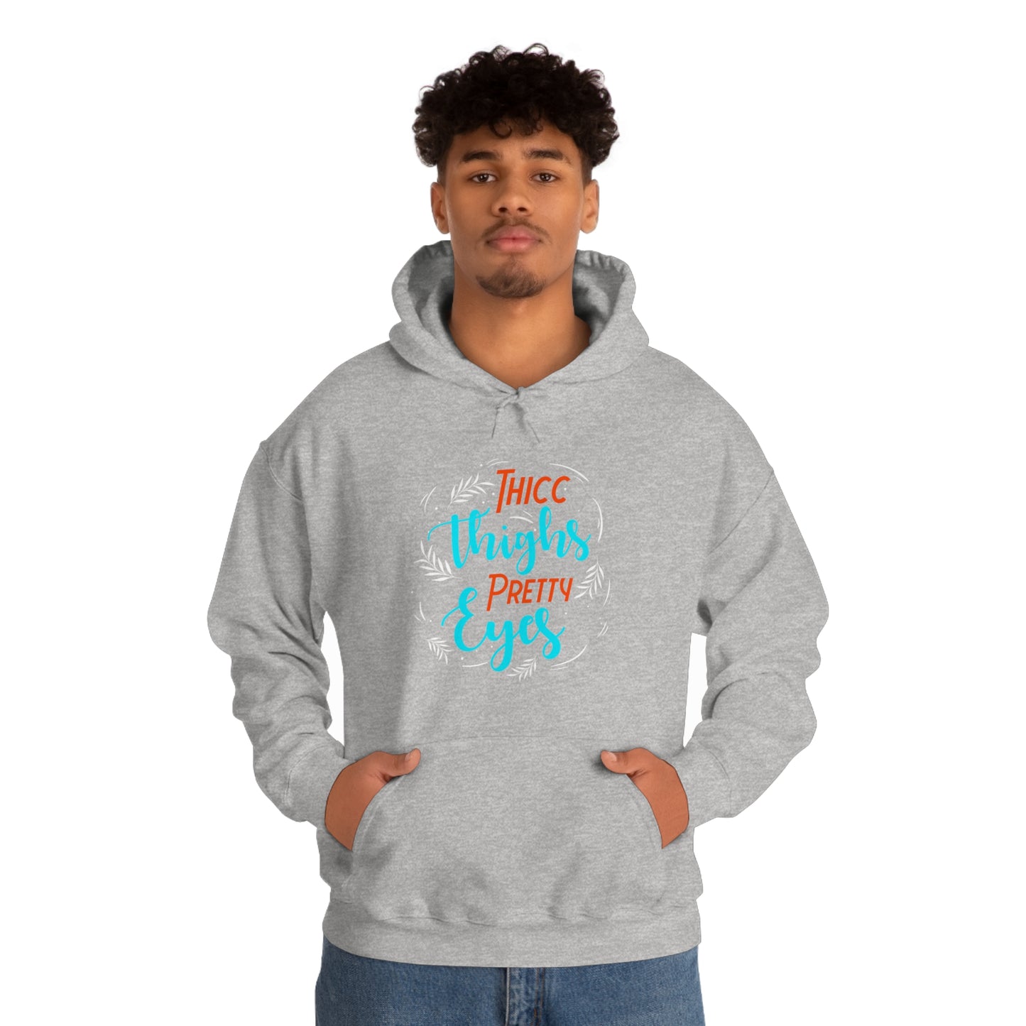 Thicc Thighs Pretty Eyes Unisex Heavy Blend™ Hooded Sweatshirt