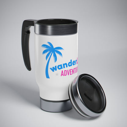 wanderLuSt ADVENTURES Stainless Steel Travel Mug with Handle, 14oz
