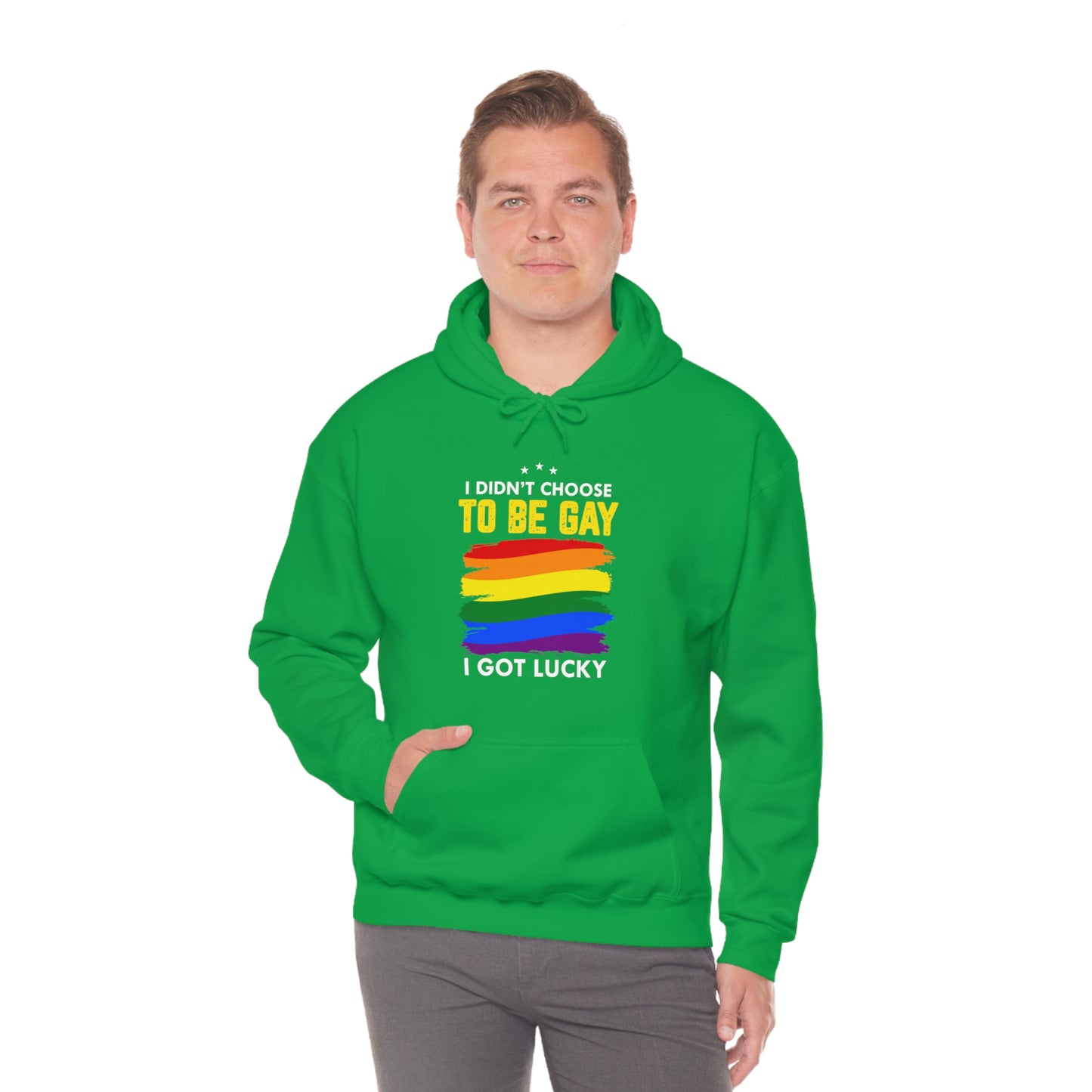 I Didn't Choose To Be Gay I Got Lucky Unisex Heavy Blend™ Hooded Sweatshirt