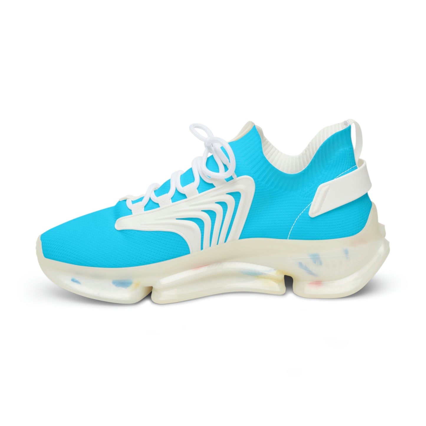 Neon Blue UV Glow Men's Women's Mesh Sneakers