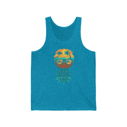 Upside Down Tropical Pineapple Unisex Jersey Tank