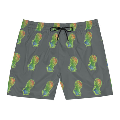 Upside Down Pineapple Men's Mid-Length Swim Shorts (AOP)
