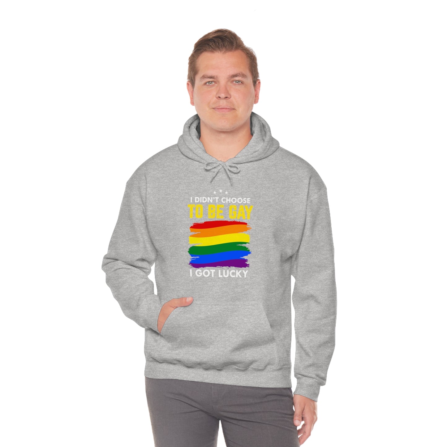 I Didn't Choose To Be Gay I Got Lucky Unisex Heavy Blend™ Hooded Sweatshirt