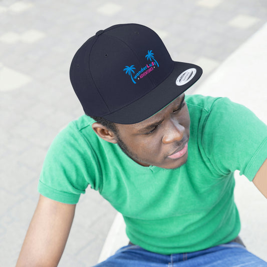 wanderLuSt ADVENTURES Embroidered Unisex Flat Bill Snapback Hat