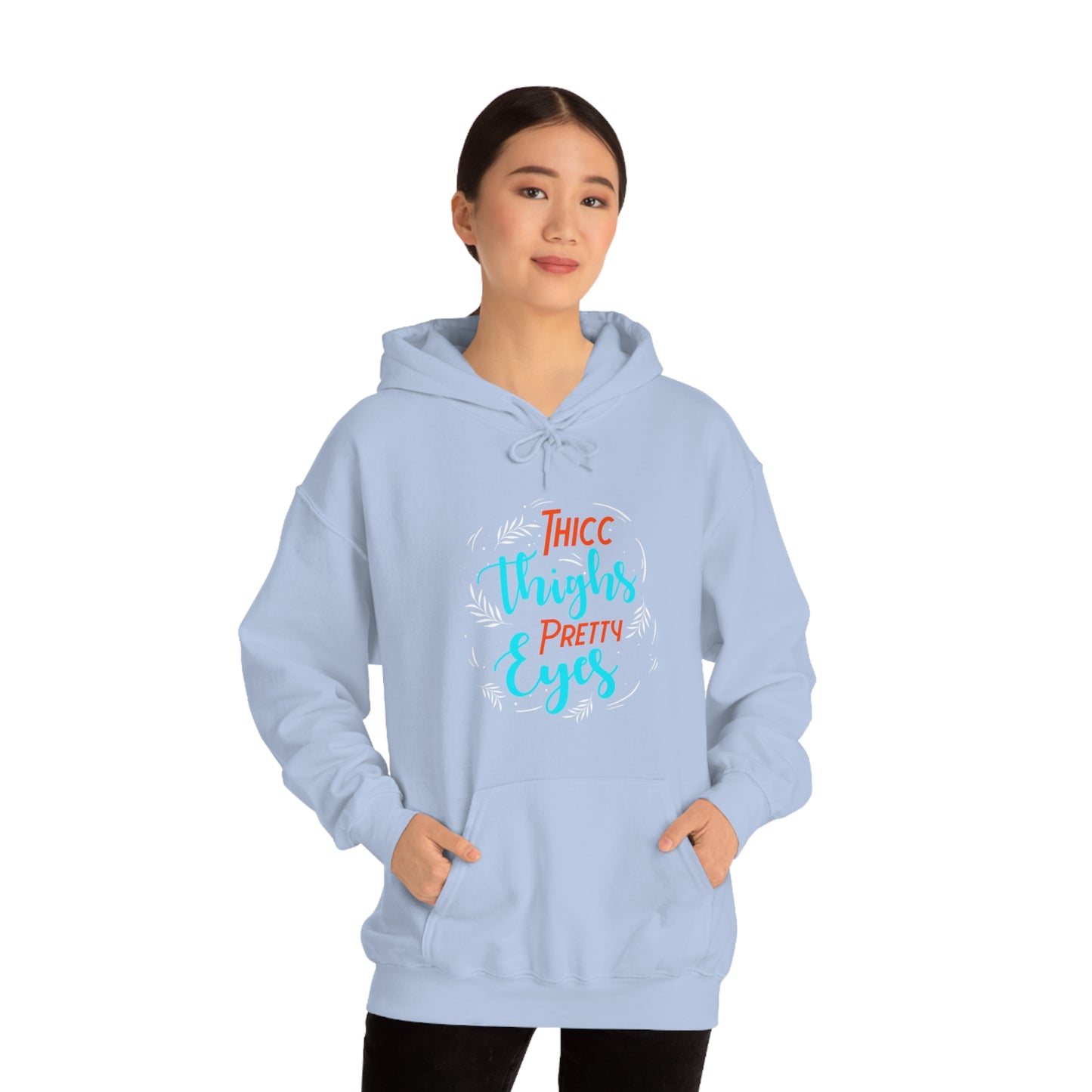 Thicc Thighs Pretty Eyes Unisex Heavy Blend™ Hooded Sweatshirt