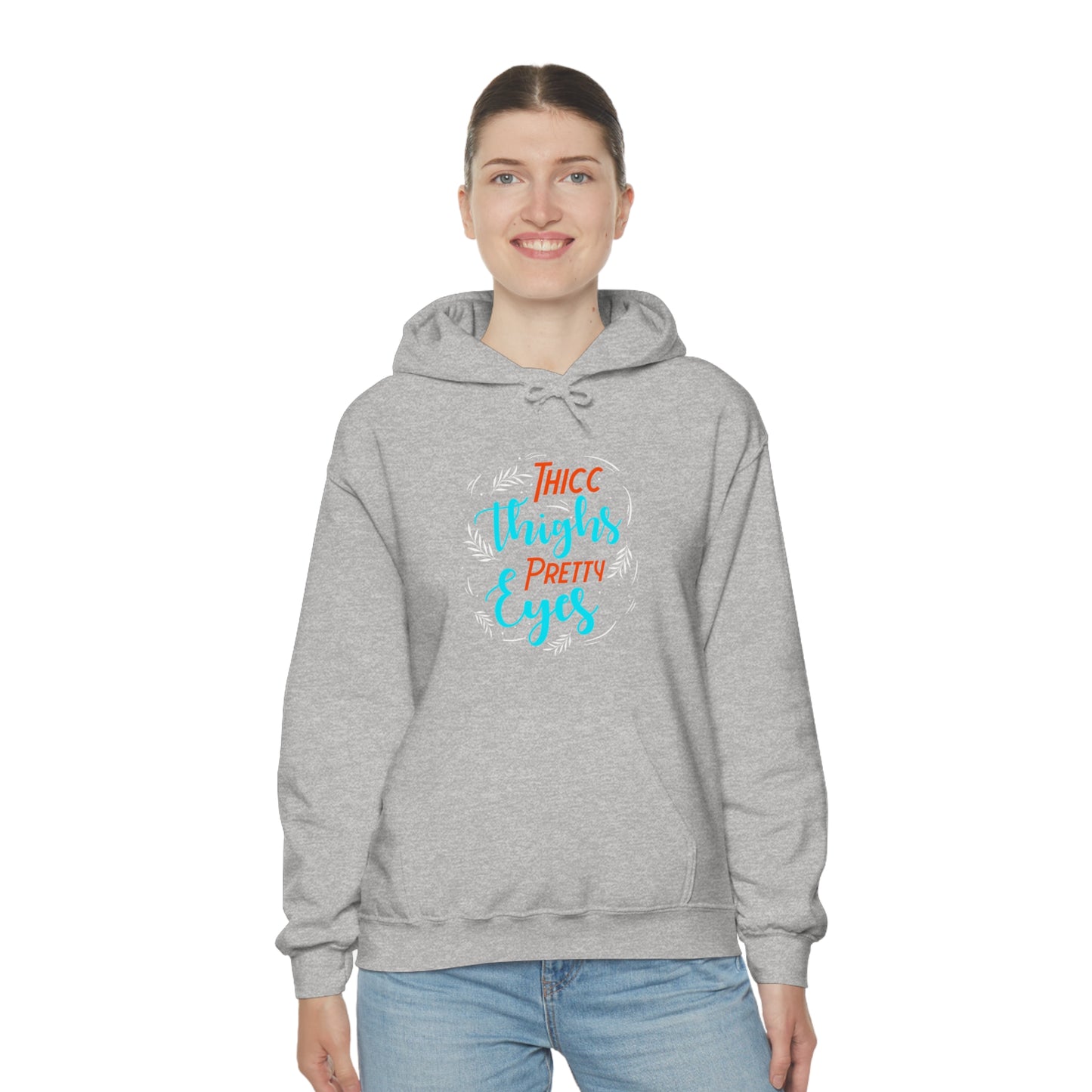 Thicc Thighs Pretty Eyes Unisex Heavy Blend™ Hooded Sweatshirt