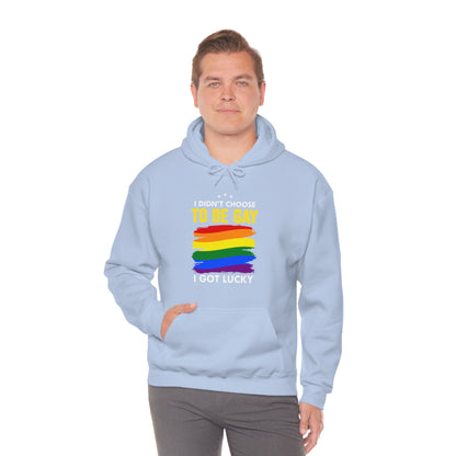 I Didn't Choose To Be Gay I Got Lucky Unisex Heavy Blend™ Hooded Sweatshirt