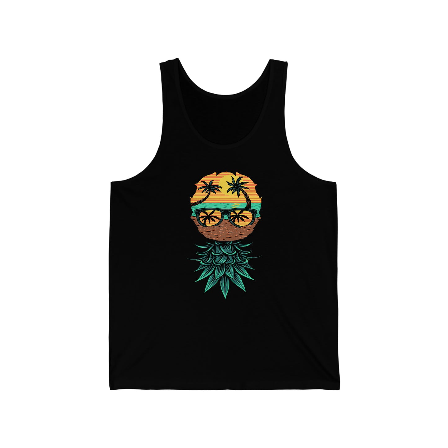 Upside Down Tropical Pineapple Unisex Jersey Tank