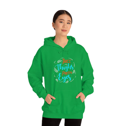 Thicc Thighs Pretty Eyes Unisex Heavy Blend™ Hooded Sweatshirt